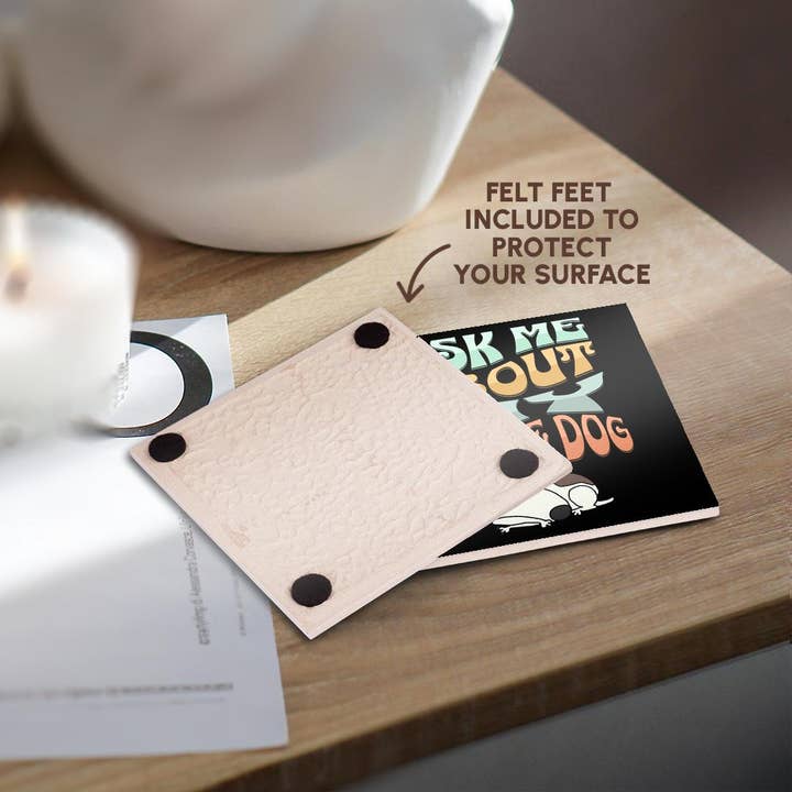 3dRose - Wholesale Coasters - 3dRose, Cute funny Ask me about my Rescue Dog Pets and Bull Terrier, Coaster3