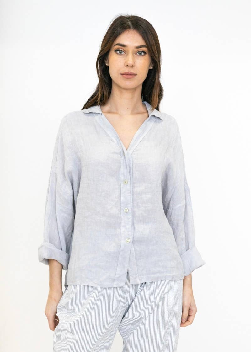 LINEN & COTTON HOUSE - Vente Chemise à col boutonné – femme - CHEMISE EN LIN. 48902 NINA11