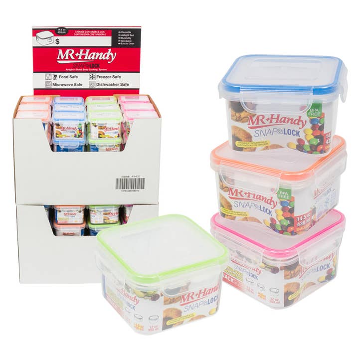 Deluxe Import Trading - Wholesale Food Storage Container - Food Container W/ Lid- 14.5oz