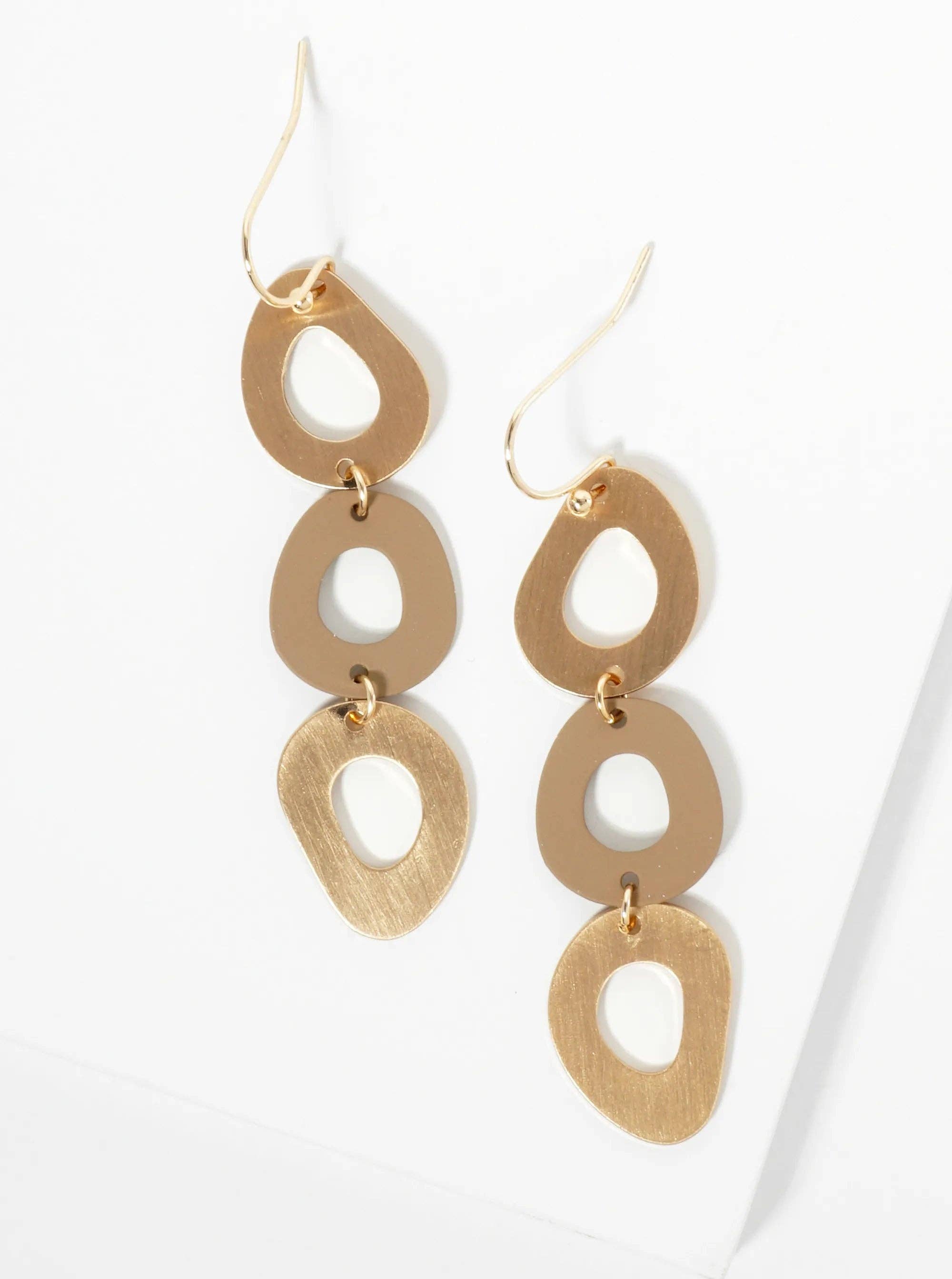 Wild Honey - Wholesale Dangle Earrings - Color Coated Organic Circle Drop Dangle Earrings4