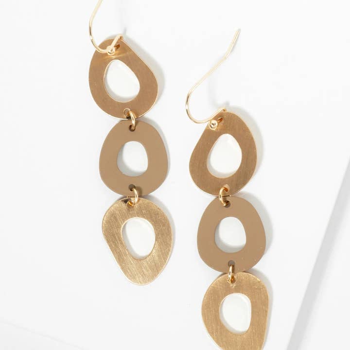 Wild Honey - Wholesale Dangle Earrings - Color Coated Organic Circle Drop Dangle Earrings4