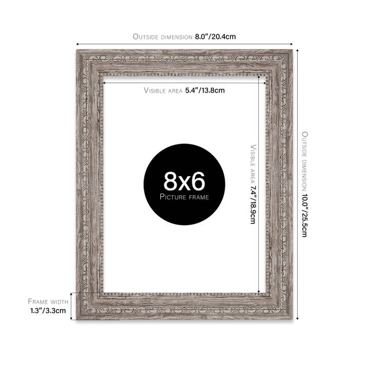 8x6 Walnut Ornate Picture Frame 8"x6" for wholesale on Faire1