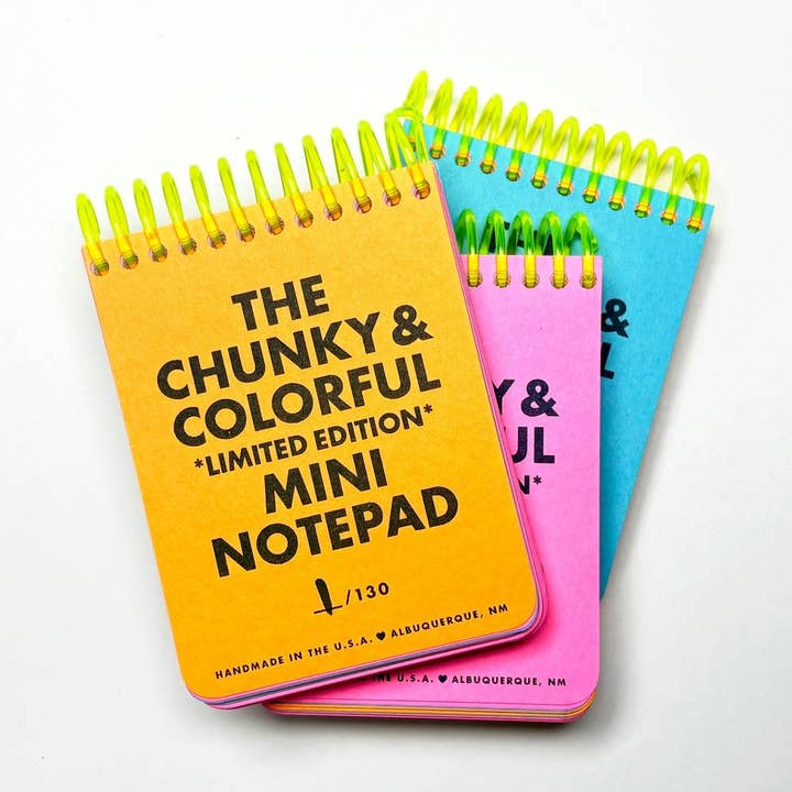 The Chunky & Colorful Limited Edition Mini Notepad for wholesale by Next Chapter Studio