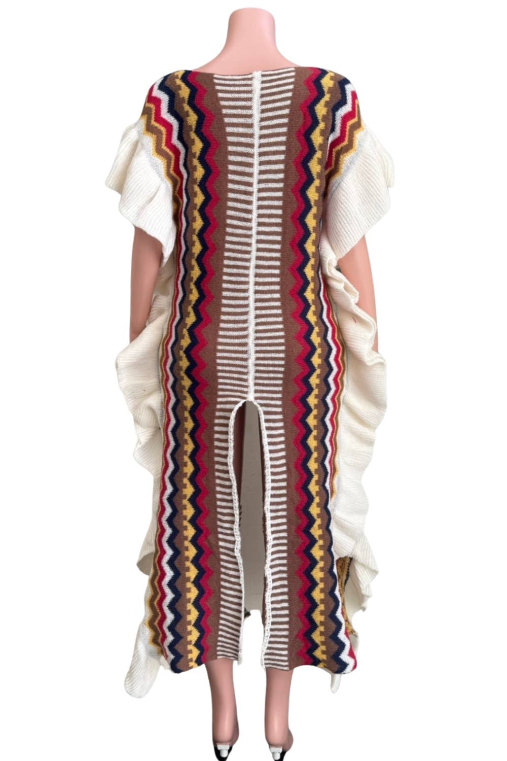 NEWGENS – Großhandel Kleid – Damen – ND3016A Boho Zickzack-Strick-Maxikleid5