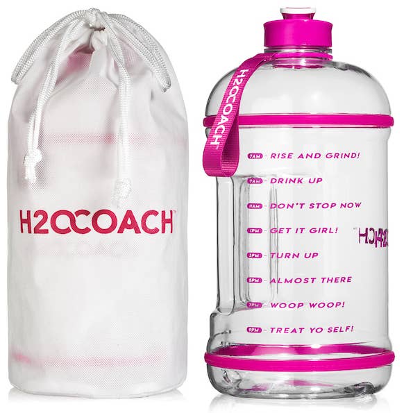 H2OCOACH Boss Water Bottle -Treat Yo Self! - 1 Gallon 2 Lids for wholesale by H2OCOACH