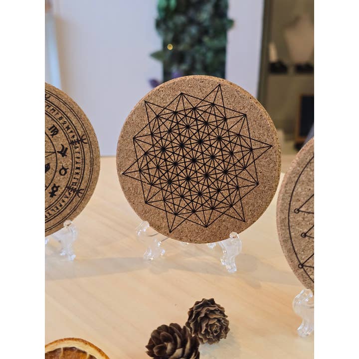 Crystal Cove Minerals – wholesale Crystal grid – Small Crystal Grid Cork Boards2