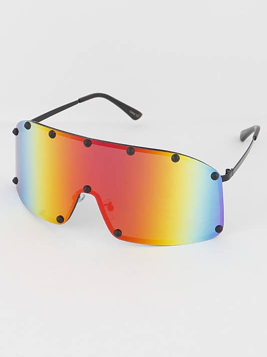 Gafas de sol Curved Mirror Shield HOEA177 para venta al por mayor de House of E ATL LLC