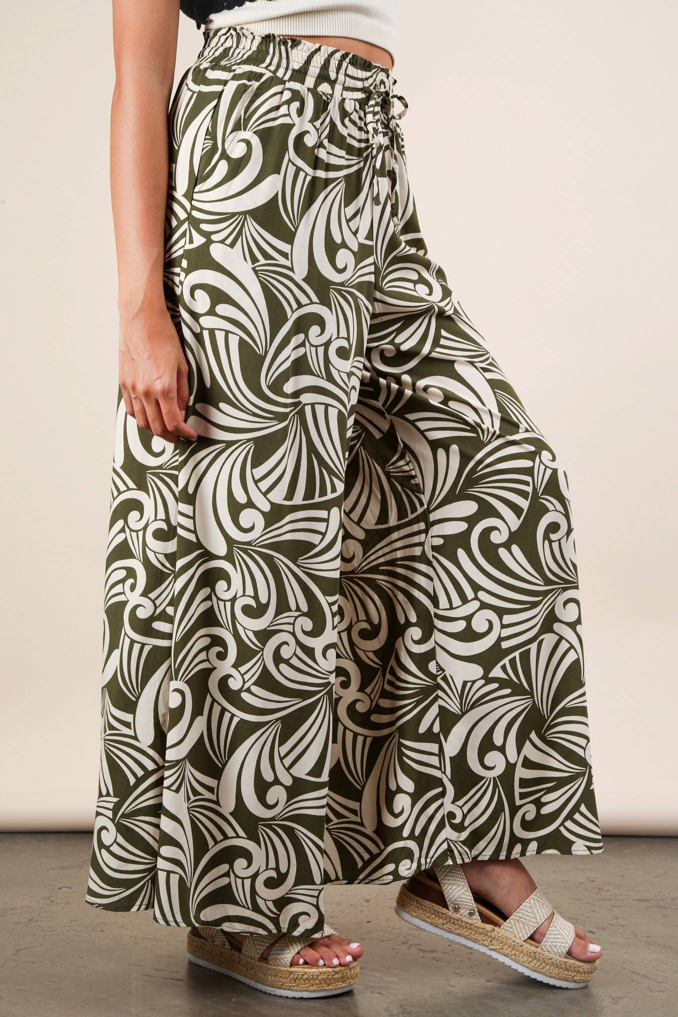 VERY J - Wholesale Broek - Dames - NP70715-Printed Wide Leg Lange Broek18