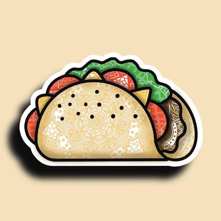 Taco Themed Versatile Sticker for wholesale by Always by Ashley Design
