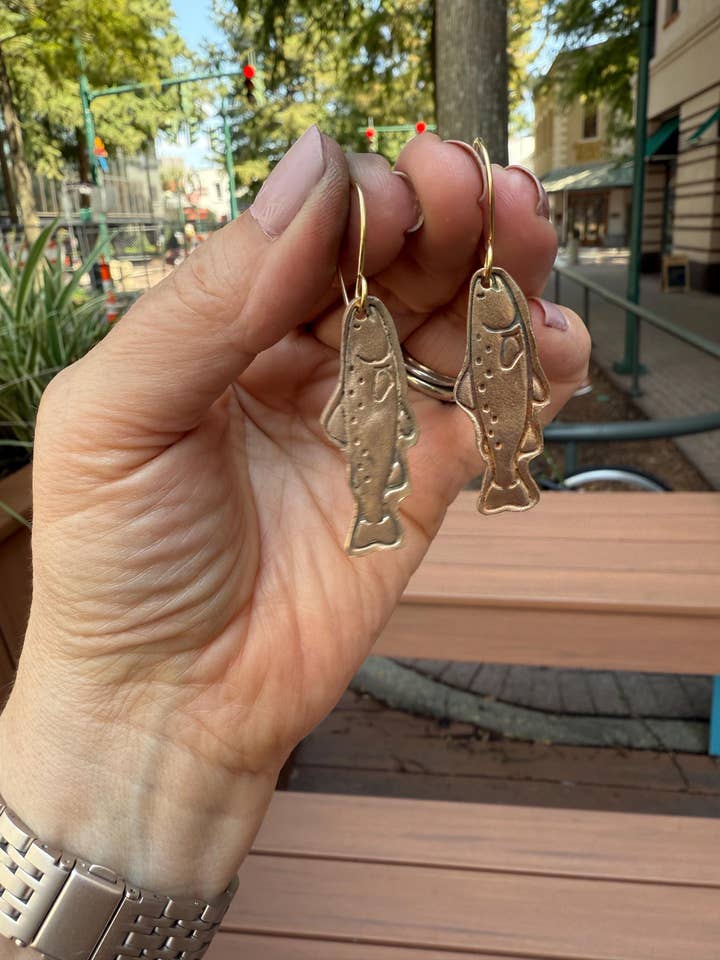 Trout Earrings, Fish earrings for wholesale by Adorn
