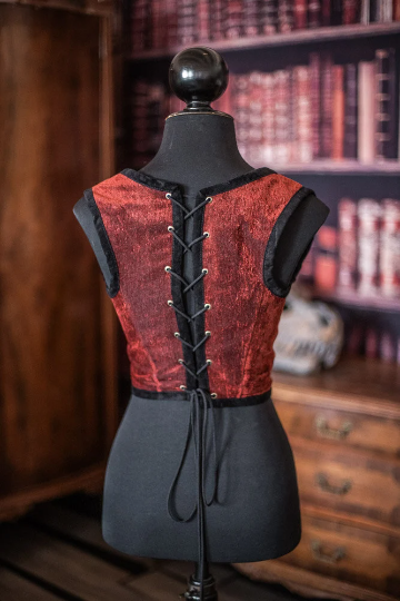 Costurero Real - Wholesale Corset - Women's - Red Velvet Corset bodice, Tapestry fabric Victorian Gothic6