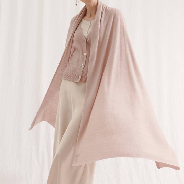 CASHMERISM - Vente Châle – femme - Sac de voyage surdimensionné en cachemire - Rosy Mist2