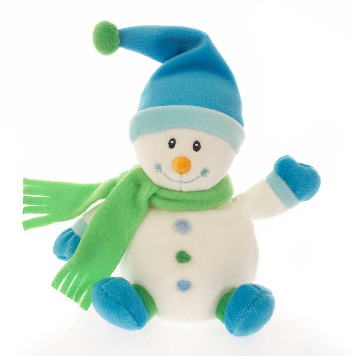 Peluche de Muñeco de Nieve Azul de 8" | Animal de Peluche Navideño para venta al por mayor de Plushland