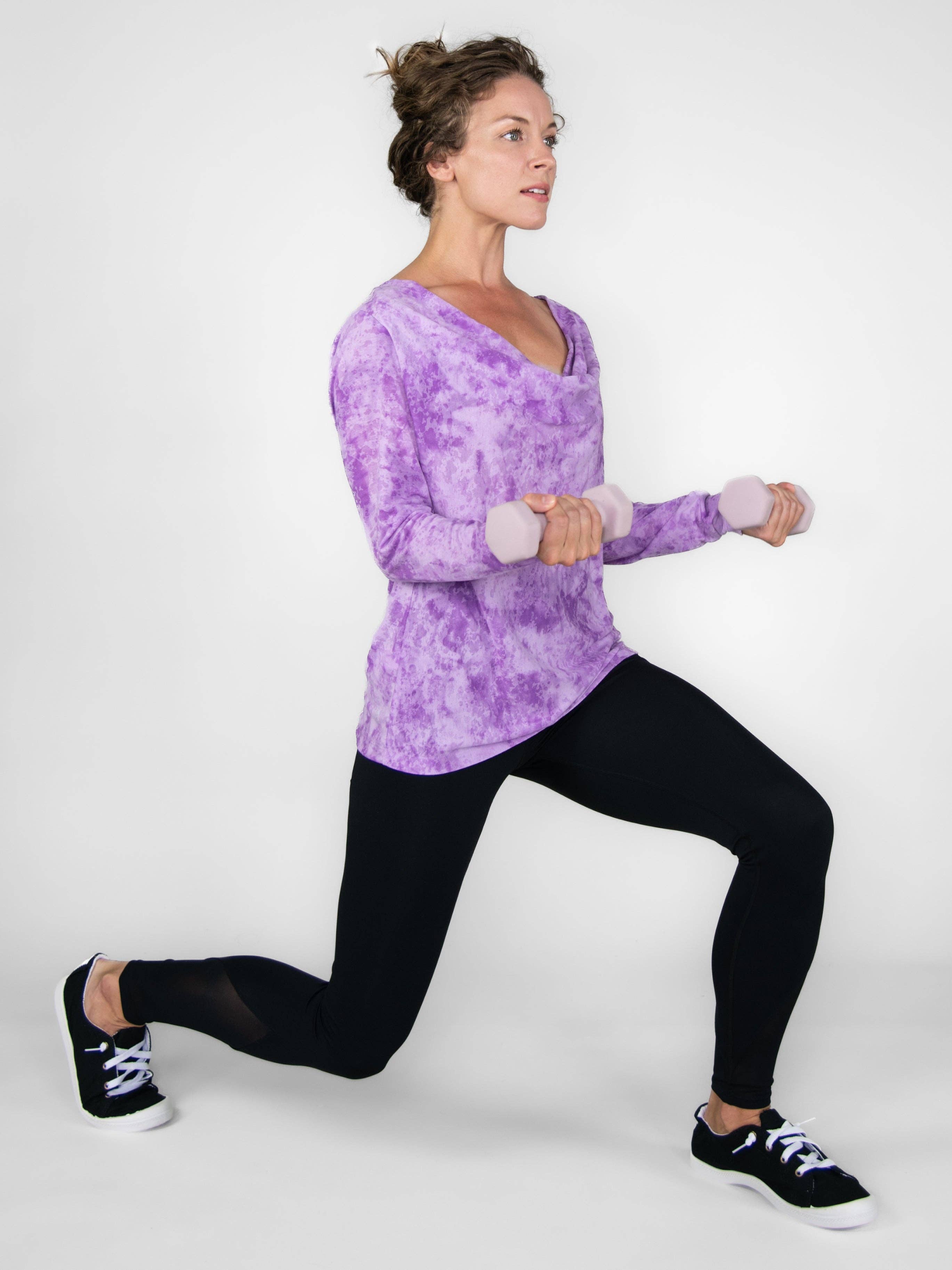 Body Wrappers – wholesale Sportöverdel – Dam – Ultra Soft Burn Out långärmad topp med kåpa tillbaka - CZJ0071