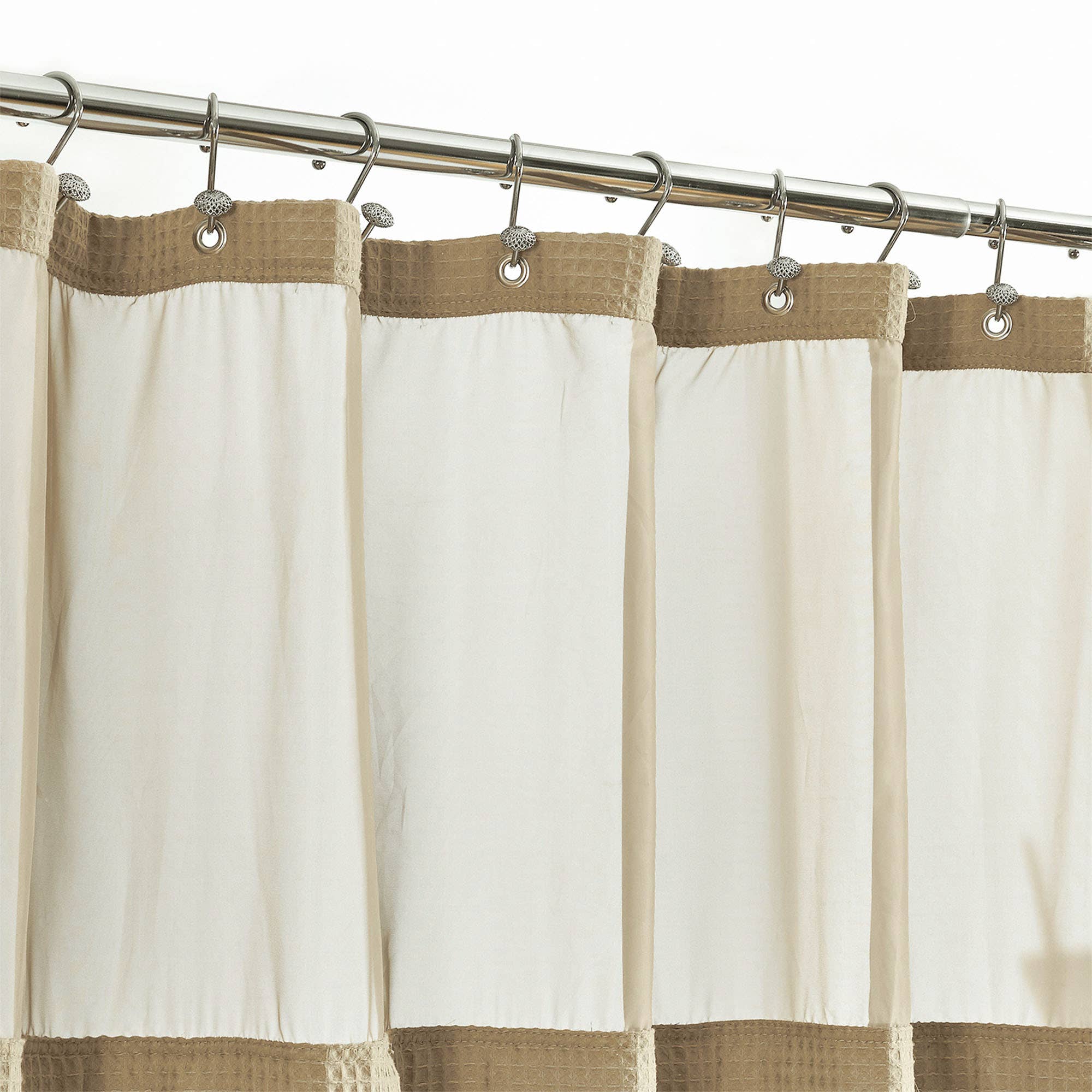 Awesome Home - Vendita all'ingrosso Tende da doccia - Tenda Doccia in Misto Cotone a Tessuto Waffle con Fodera a Clip16