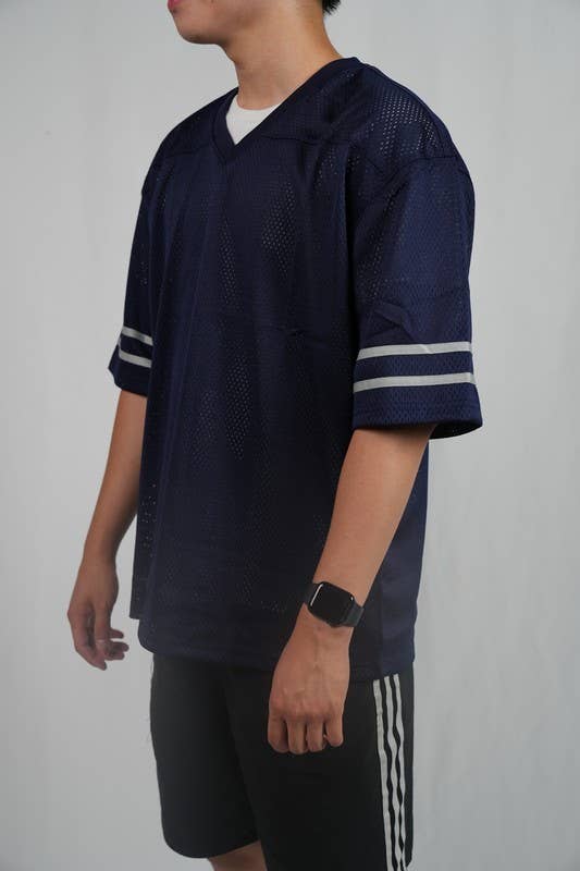 Lime Tree Clothing Inc. - Wholesale T-shirt – men's - Men’s Heavyweight Mesh Football Jersey w/ Stripe XS-2XL35