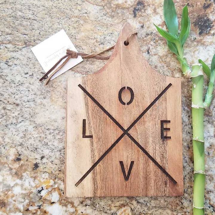 Cutting Board- LOVE cross for wholesale by Ginger Squared