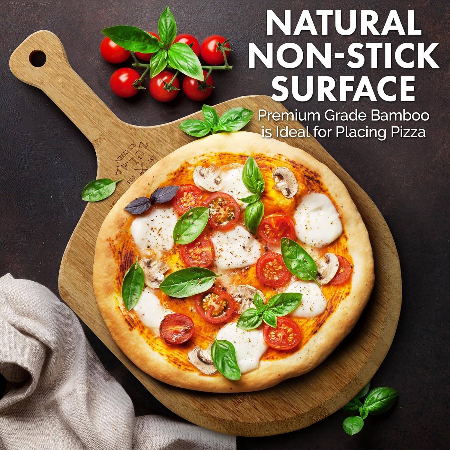 Zulay Kitchen - Wholesale Pizza Wheel - Bamboo Pizza Paddle6