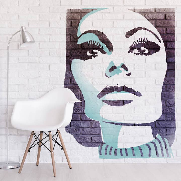 Sjabloon Murale Signora in Blu per la vendita all'ingrosso da parte di Wunderwall