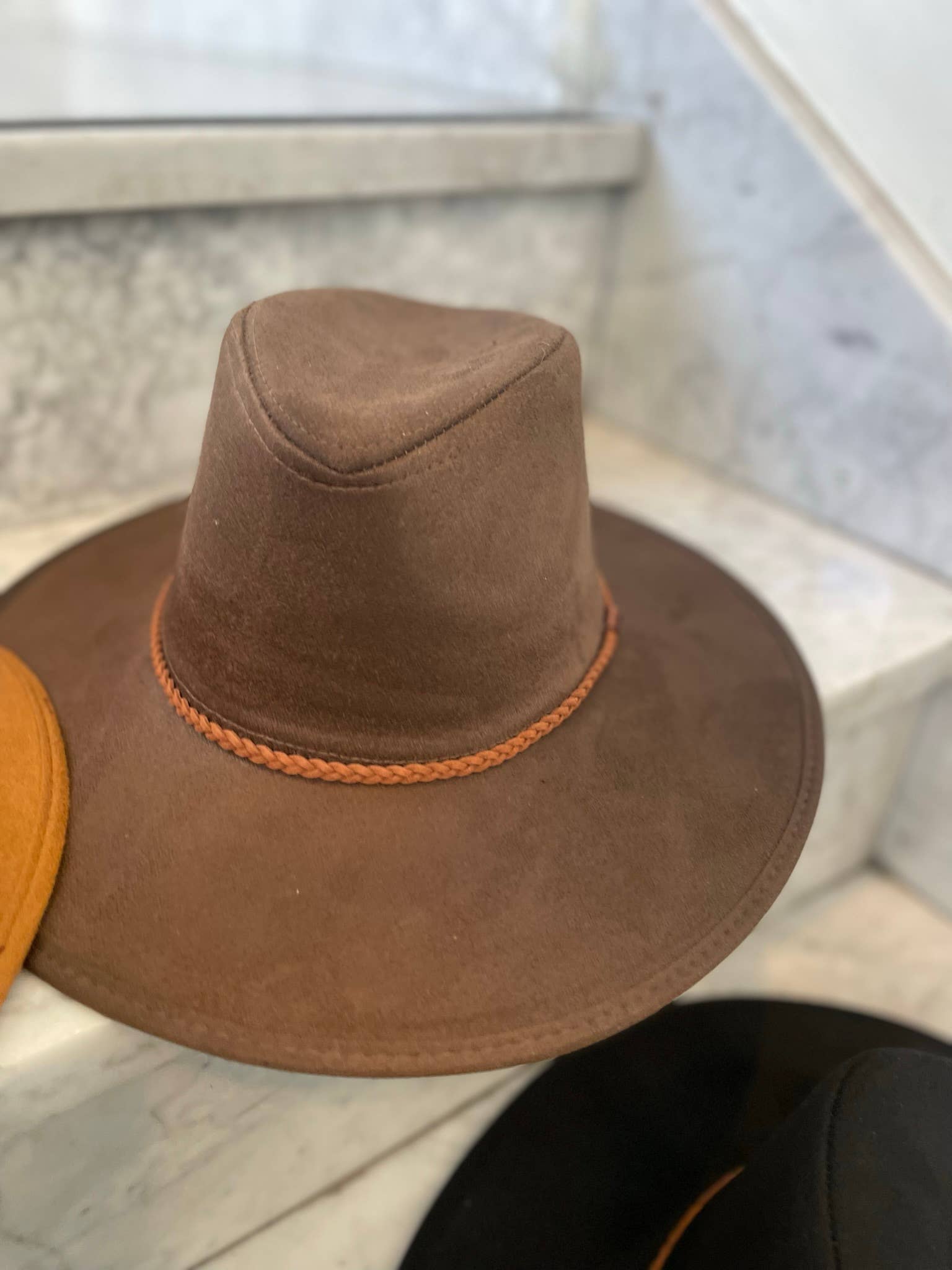 Love and Thyme - Wholesale Fedora - Women's - Best Seller! Vegan Suded Panama Hat with Faux Suede Braid Ba3