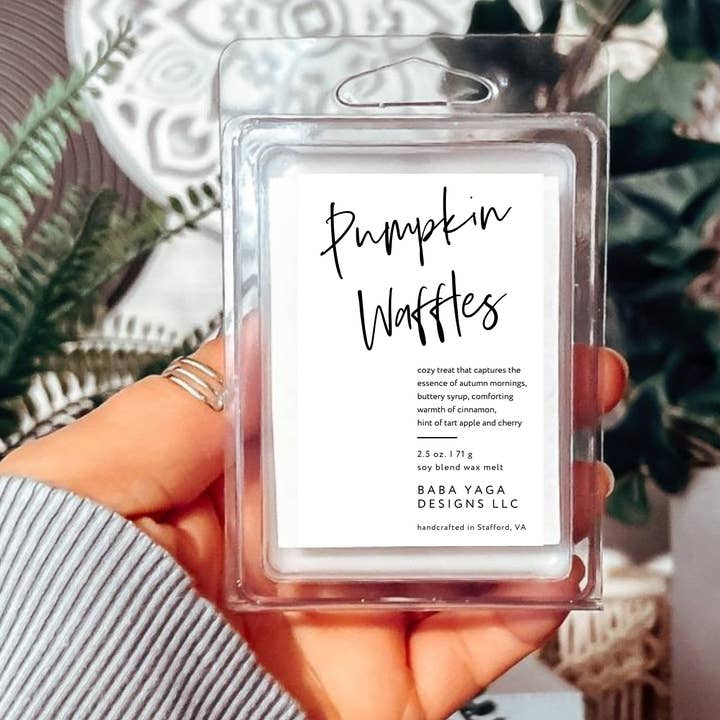 Pumpkin Waffles Wax Melts, Pecan Vanilla Fall Autumn Gifts for wholesale by Baba Yaga Designs LLC