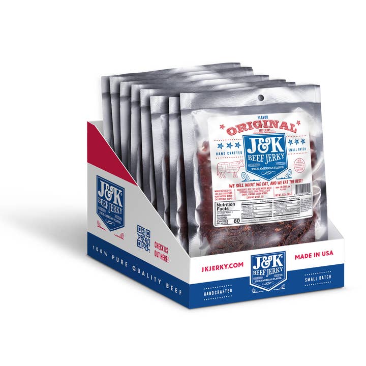 J&K Beef Jerky - 2.12 oz 12ct Box for wholesale by J&K Distributors