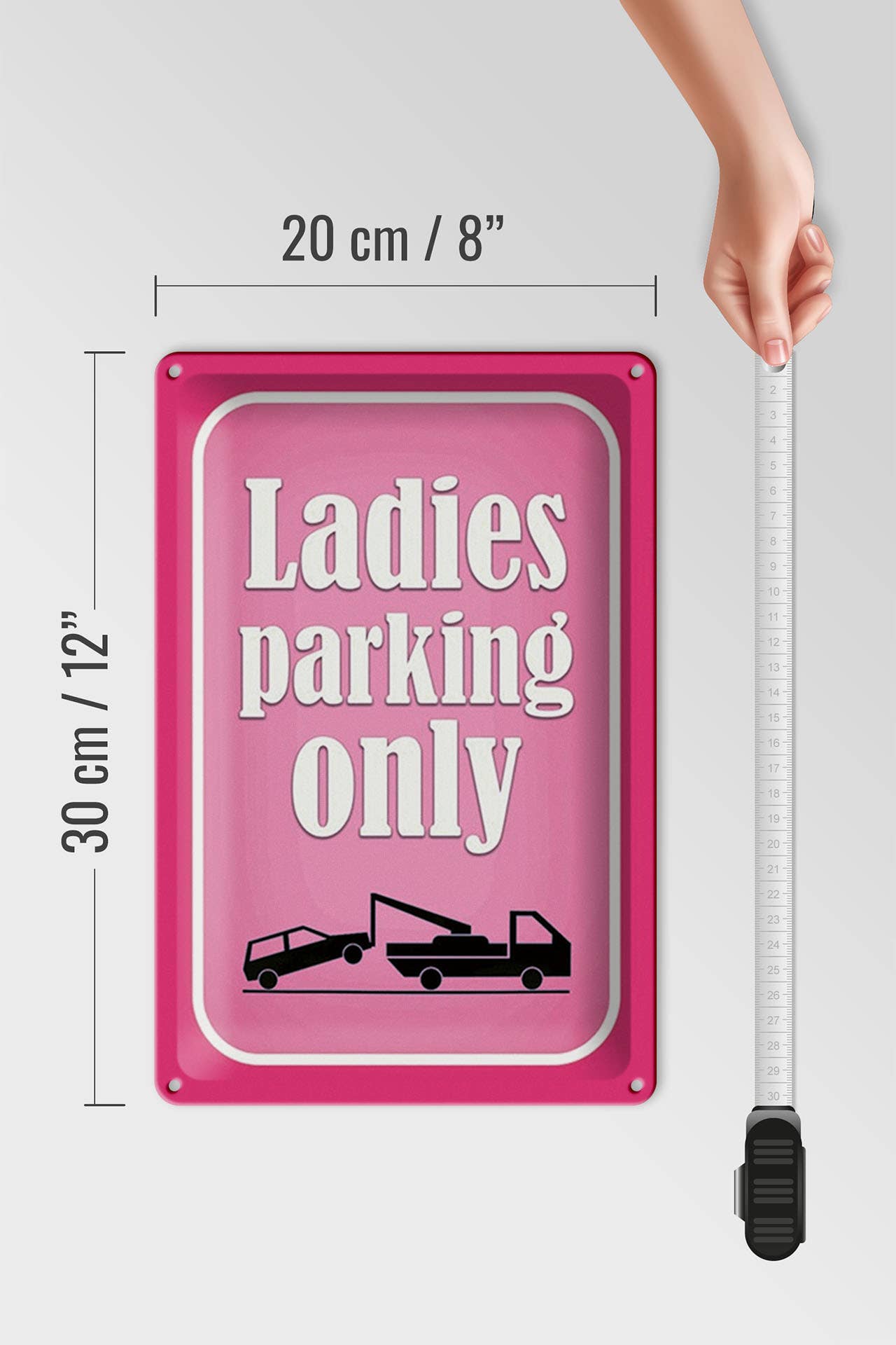 Femer - Wholesale Sign - Tin sign parking 20x30cm Ladies parking only pink3