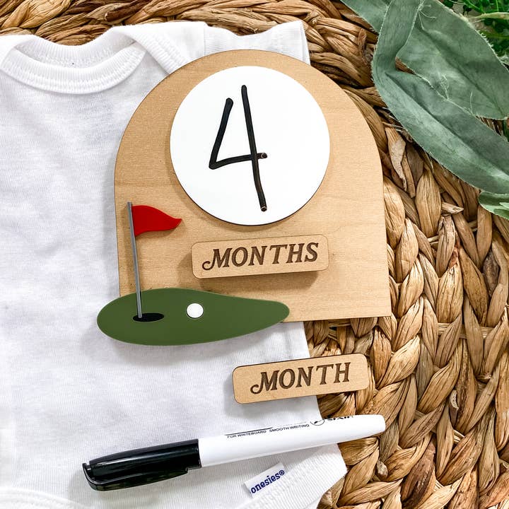 Dry Erase Monthly Milestone Sign - Golf for wholesale by Claire and Bella
