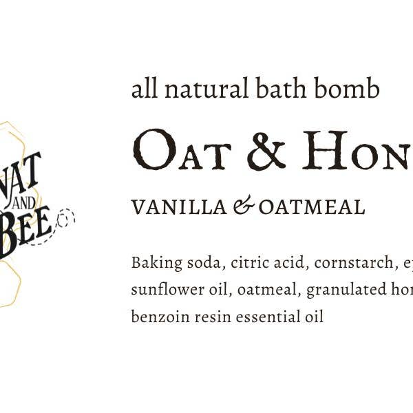 Gnat and Bee - Wholesale Bath Bomb/Fizz - Oat and Honey | Natural Bath Bomb