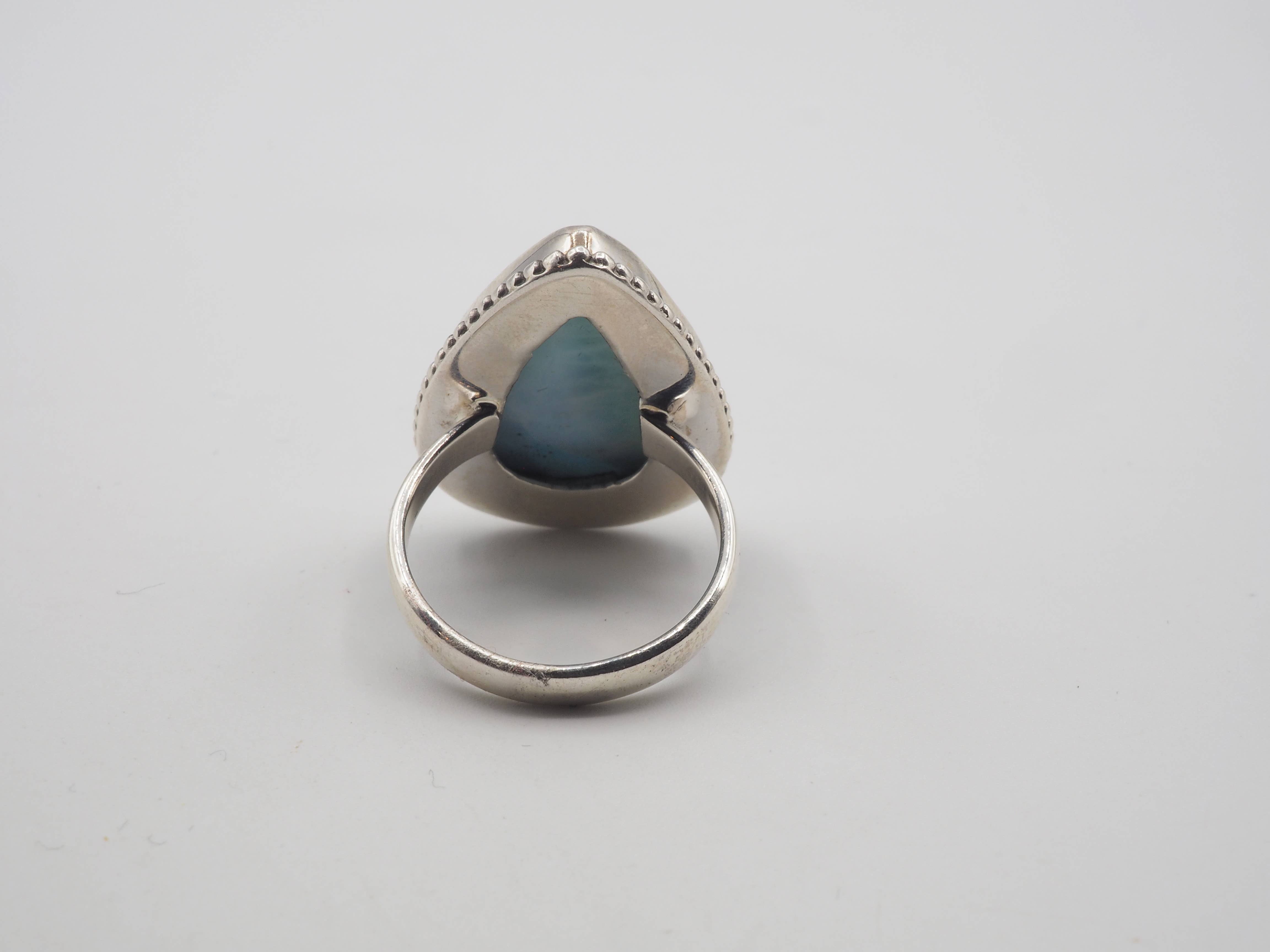 GTG Gems Corp - Wholesale Cocktail/Statement Ring - Natural Larimar Silver Ring1