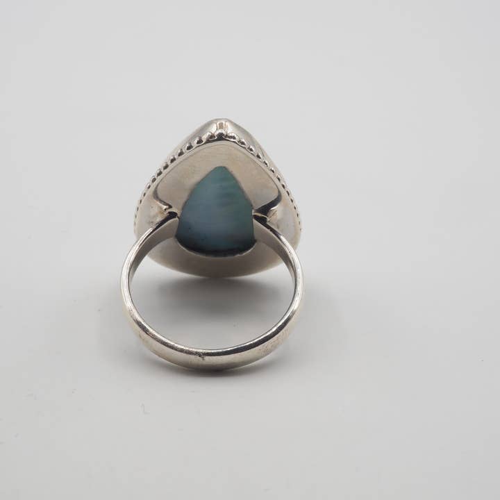 GTG Gems Corp - Wholesale Cocktail/Statement Ring - Natural Larimar Silver Ring1