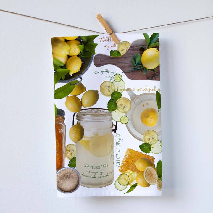Lemonade Recipe Tea Towel for wholesale by Red Bird’s House
