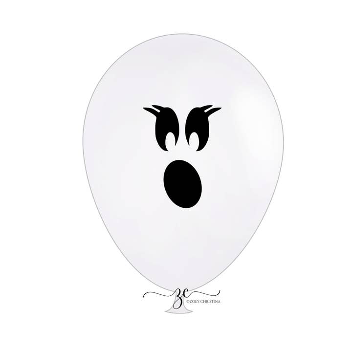 Zoey Christina - Wholesale Balloon - Halloween 12 Inch Ghost Face Print Latex Balloon1