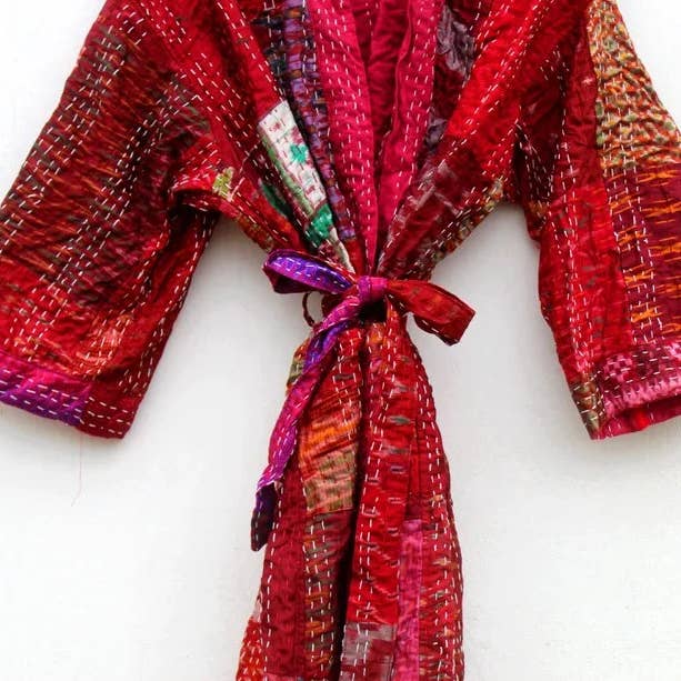 GYPSY STUDIO - Wholesale Kimono - Women's - Long Kimono for Men Women Patchwork Multicolored Silk Kantha9