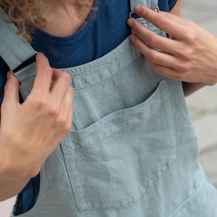 menique - Wholesale Jumpsuit - Women's - Linen Pinafore Jumpsuit Nicci - Summer Loose Romper Overall3