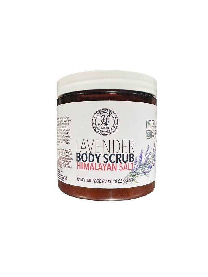 Gommage Corporel au Sel Rose de l'Himalaya à la Lavande pour la vente par HEMP360