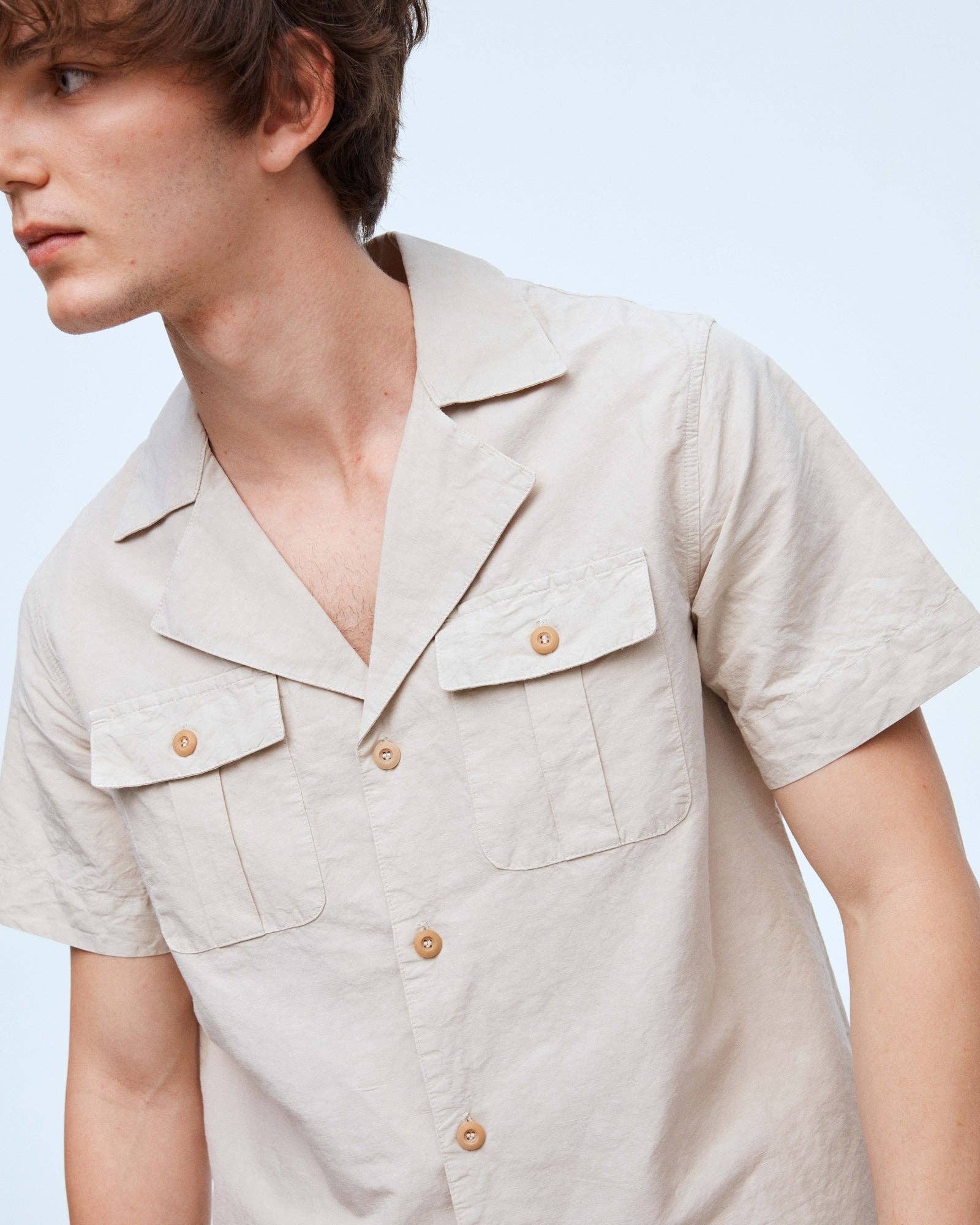 THE (REAL) GARCIA - Wholesale Button Down Shirt - Men's - The Riviera Overshirt Sand2