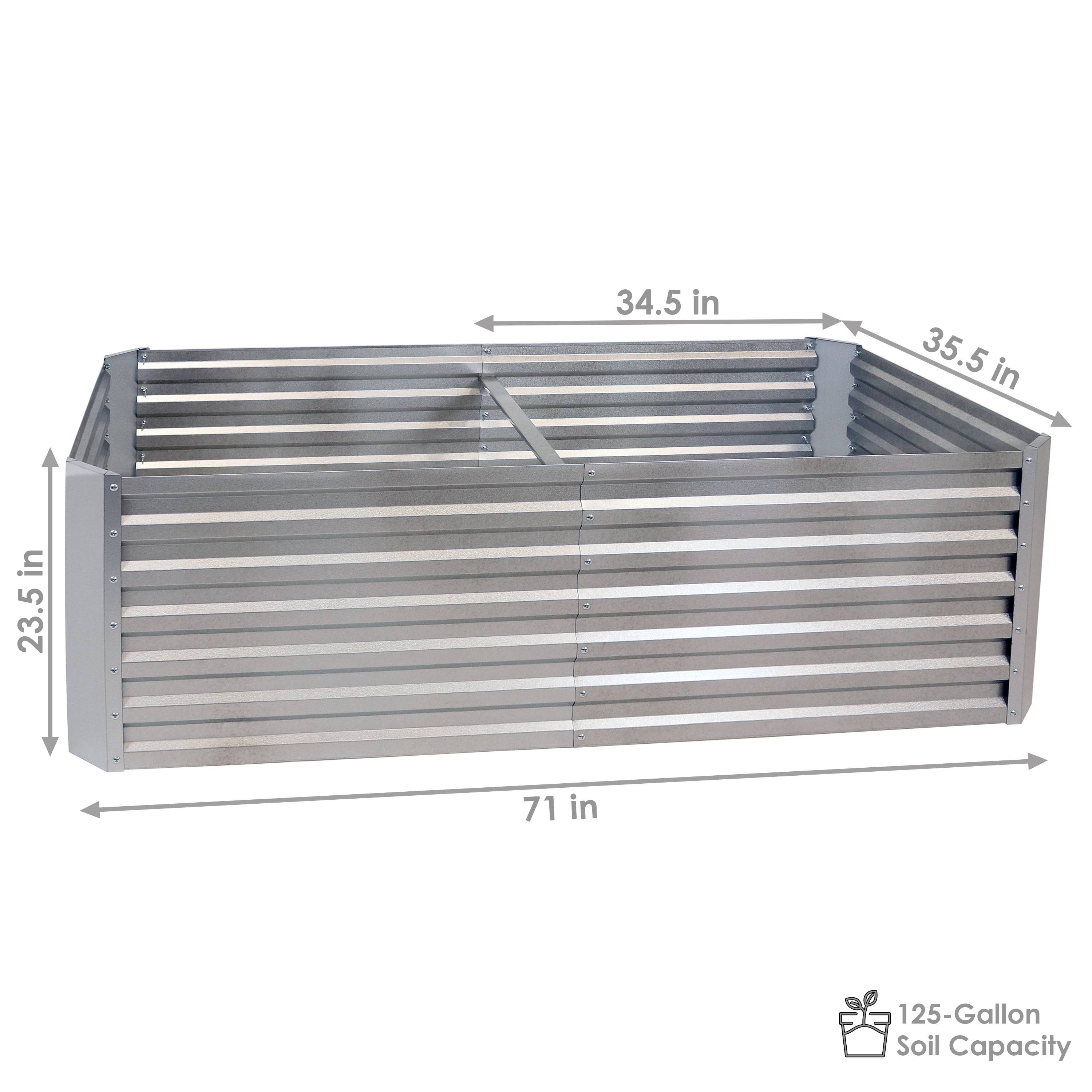 Sunnydaze Decor - Wholesale Planter Box - Galvalume Steel Rectangle Raised Garden Bed - Silver - 71 in4