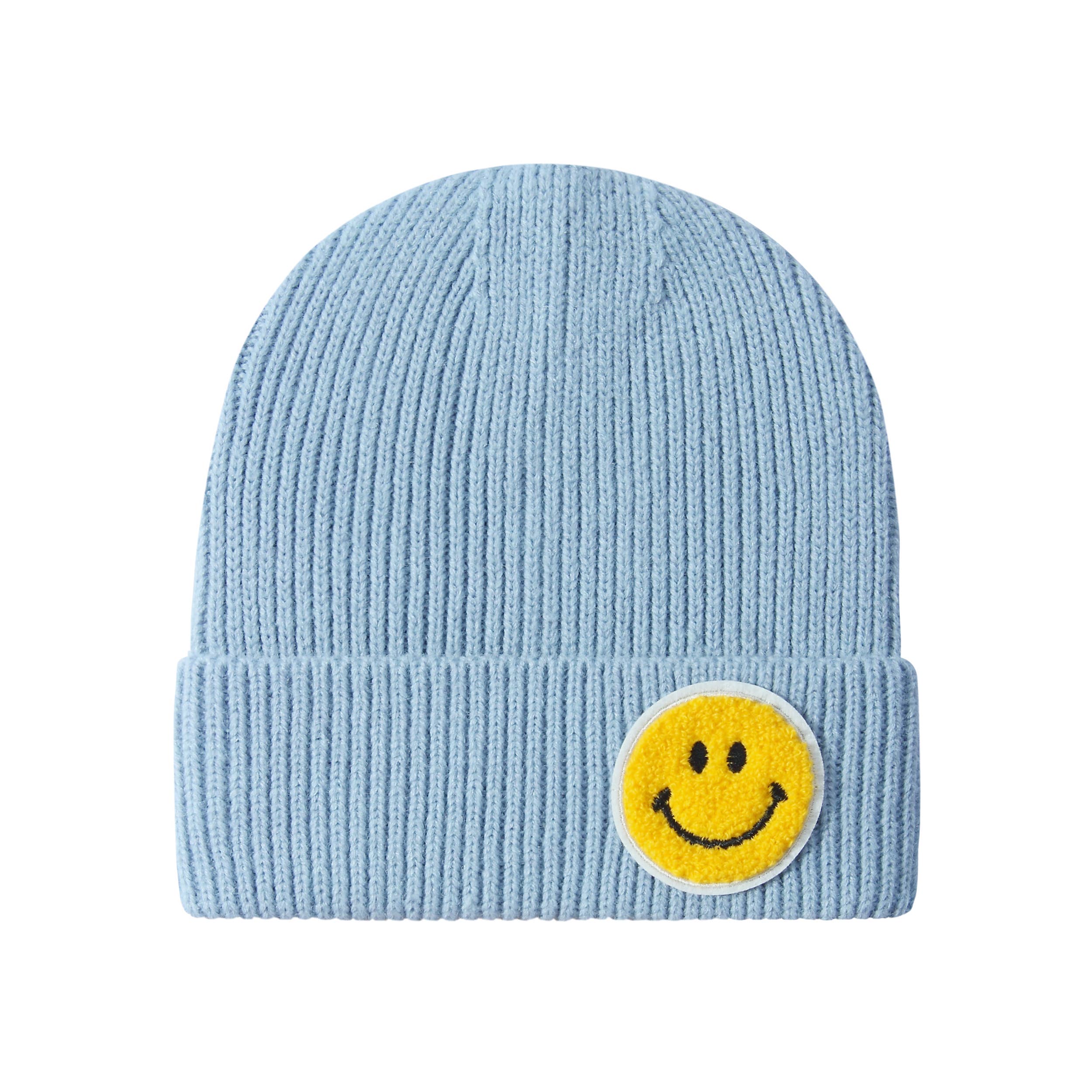 Shop Lev - Wholesale Beanie - Women's - Daily Smile Face Pastel Tone Ribbed Knit Beanie Hat4