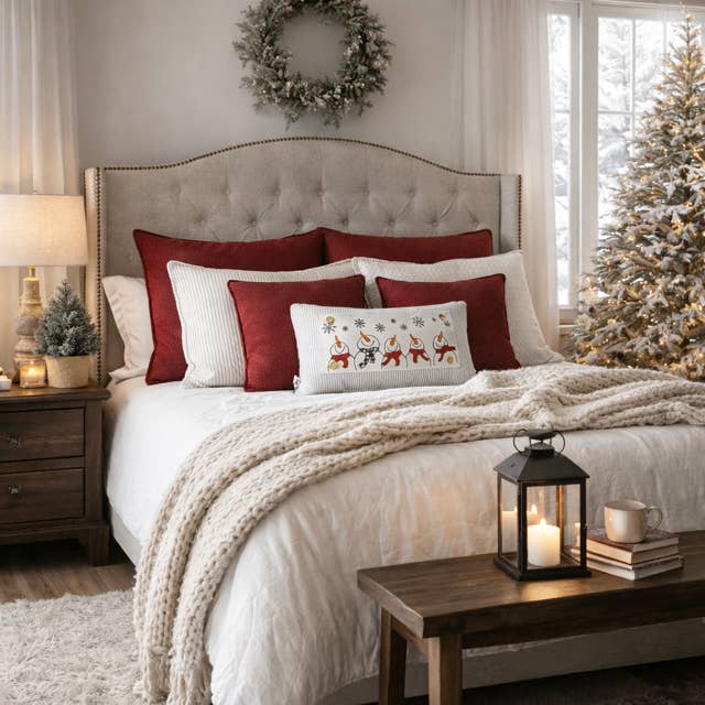 PillowPanels - Wholesale Lumbar Pillow - PILLOW ONLY (with insert) Gray/White Stripes TICKING PILLOW12