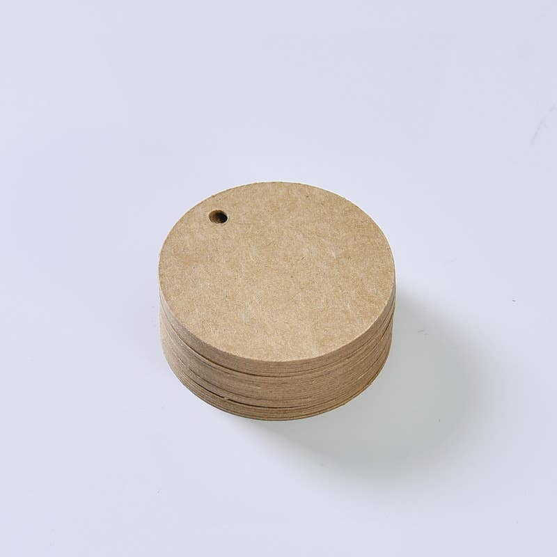ByHome - Wholesale Gift Tag - 100pcs, 2.0" circular kraft brown paper blank gift tag card6