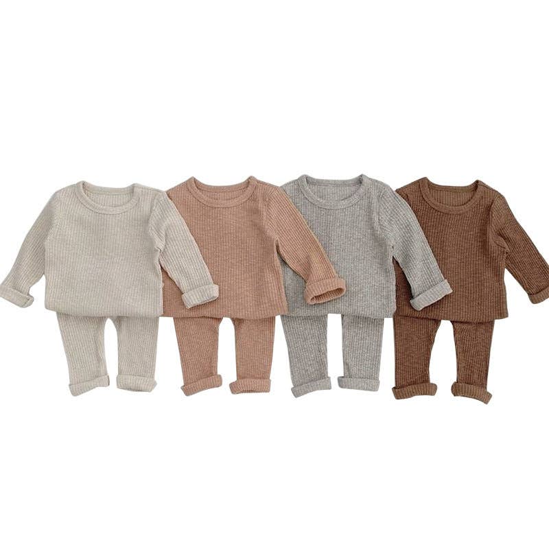 MyKids-USA® - Wholesale Sleepwear Set - Kids - Baby Solid Color Soft Cotton Pajamas Home Clothes Sets6