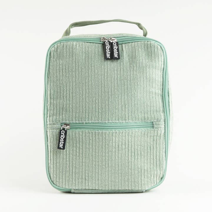 Corduroy Lunch Bag - Dusty Mint for wholesale by Cribstar