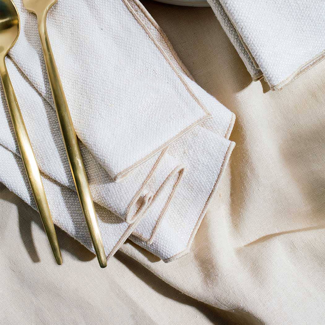 ATELIER SAUCIER – wholesale Dinner & cloth napkin – Cream Burlap Crème Napkins | Set of 41