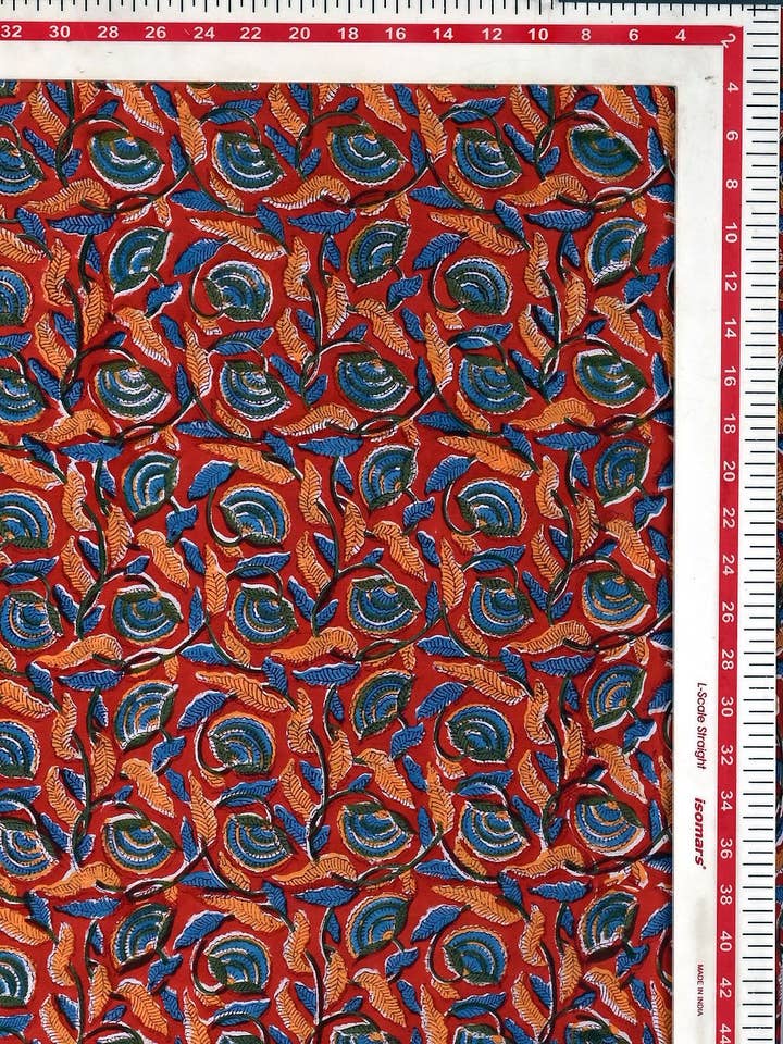 Hand Block Printed Fabrics - Handmade Fabric Yardage, fabric by the yard for wholesale by Jai Texart LLP