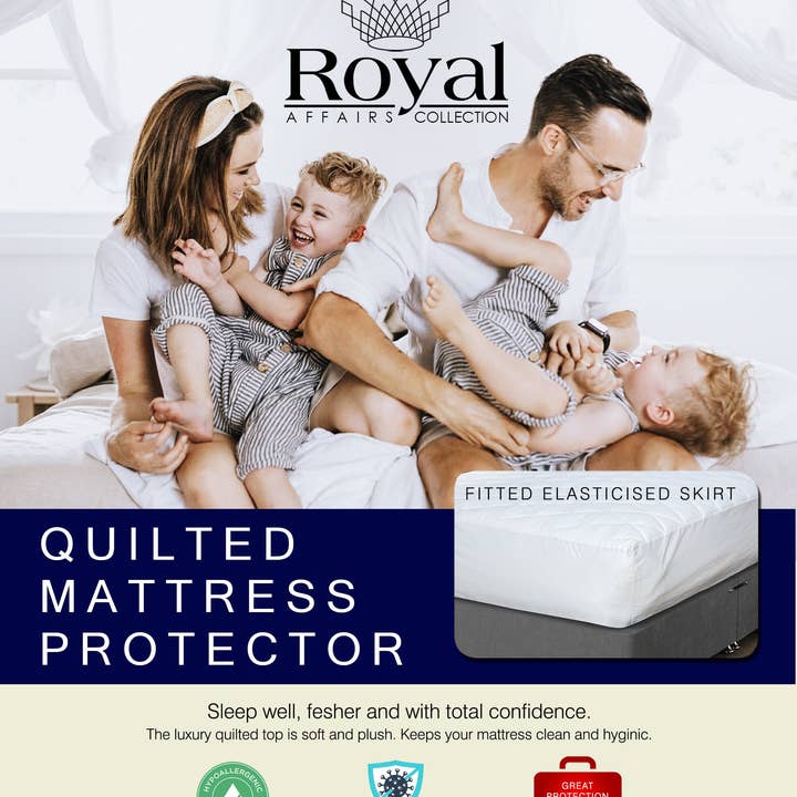 Bedding King - Wholesale Mattress pad/protector - Water Resistant Quilted Mattress Protector – White2