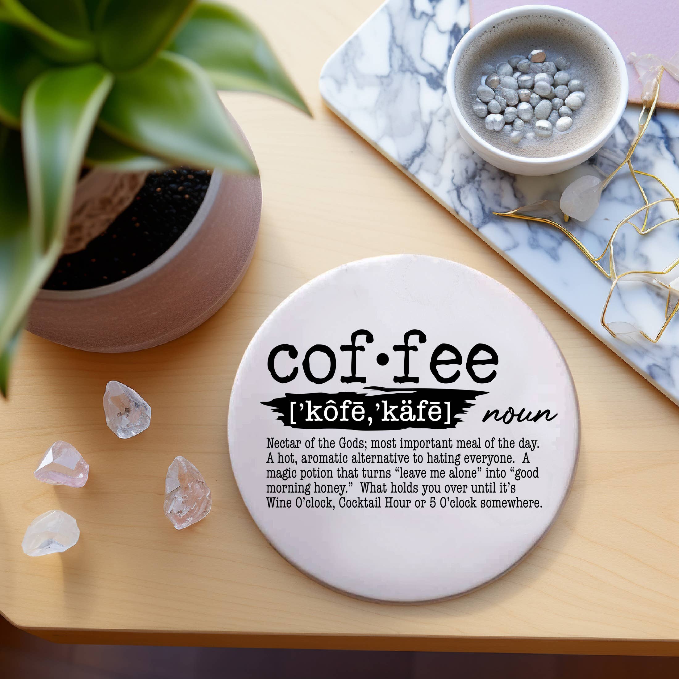 Gia Roma - Wholesale Onderzetters - Unieke cadeaus voor hem + haar grappige, keramische onderzetter humorsets5