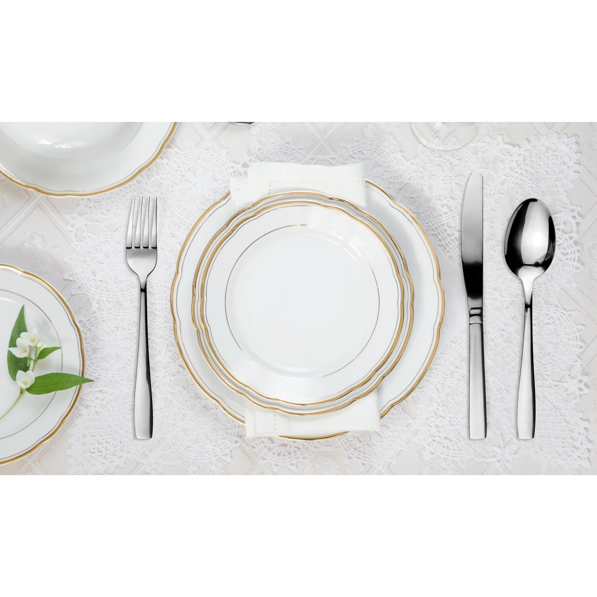 J&V TEXTILES - Wholesale Flatware Set - 40 Piece Stainless Steel Silverware Set for 817