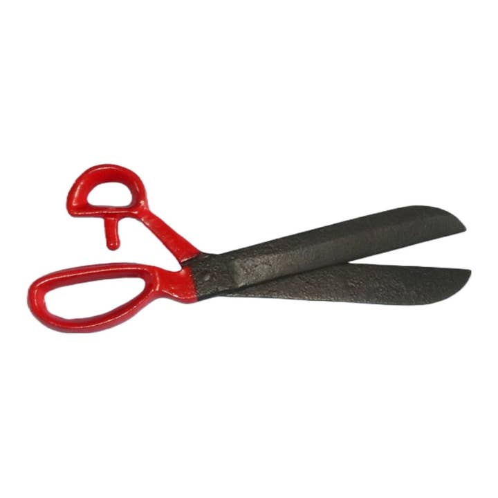 Large Decorative Cast Iron Scissors, Black With Red Handle for wholesale by NACH