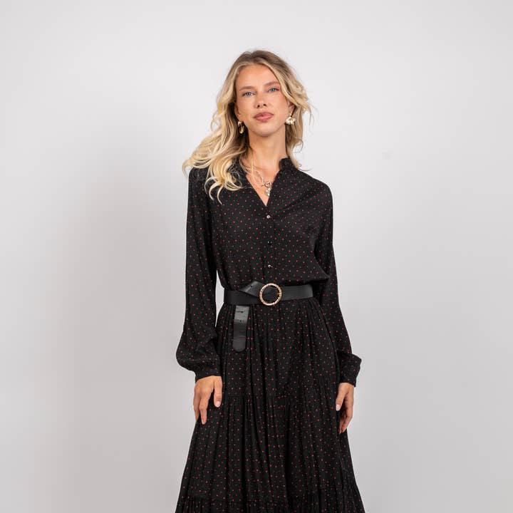 Vestido-camisa comprido com estampado, estilo desbotado corte evasé e outras tendências em Compre roupas réplicas primeira linha B2B. Devoluções gratuitas e condições de pagamento a 60 dias na Faire na Faire.